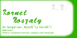 kornel noszaly business card